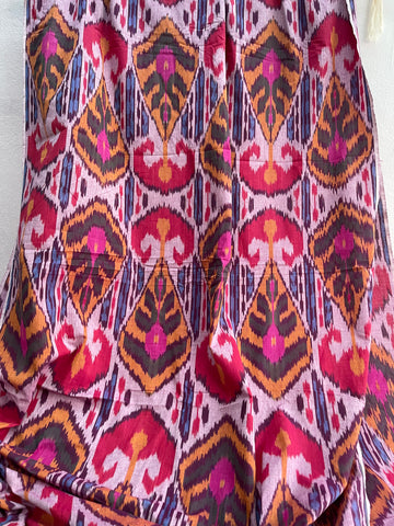 CENTRAL ASIAN IKKAT FABRIC IN MAZADA PINK IKCA971