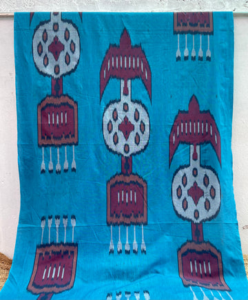 BlueColor Central Asian Ikkat Cotton Fabric IKCA052