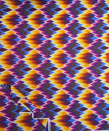 Authentic Handloom Ikkat Fabric – Traditional Tie & Dye Craft | 100% Cotton | 45” Width | Made in India