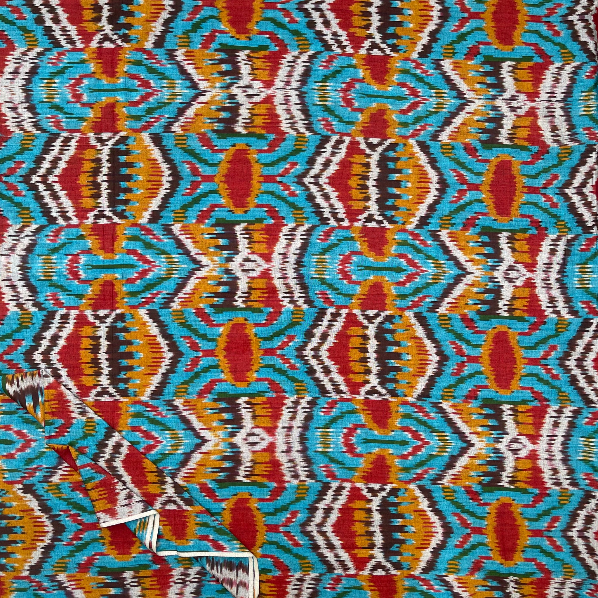 Central Asian Ikkat Cotton Fabric