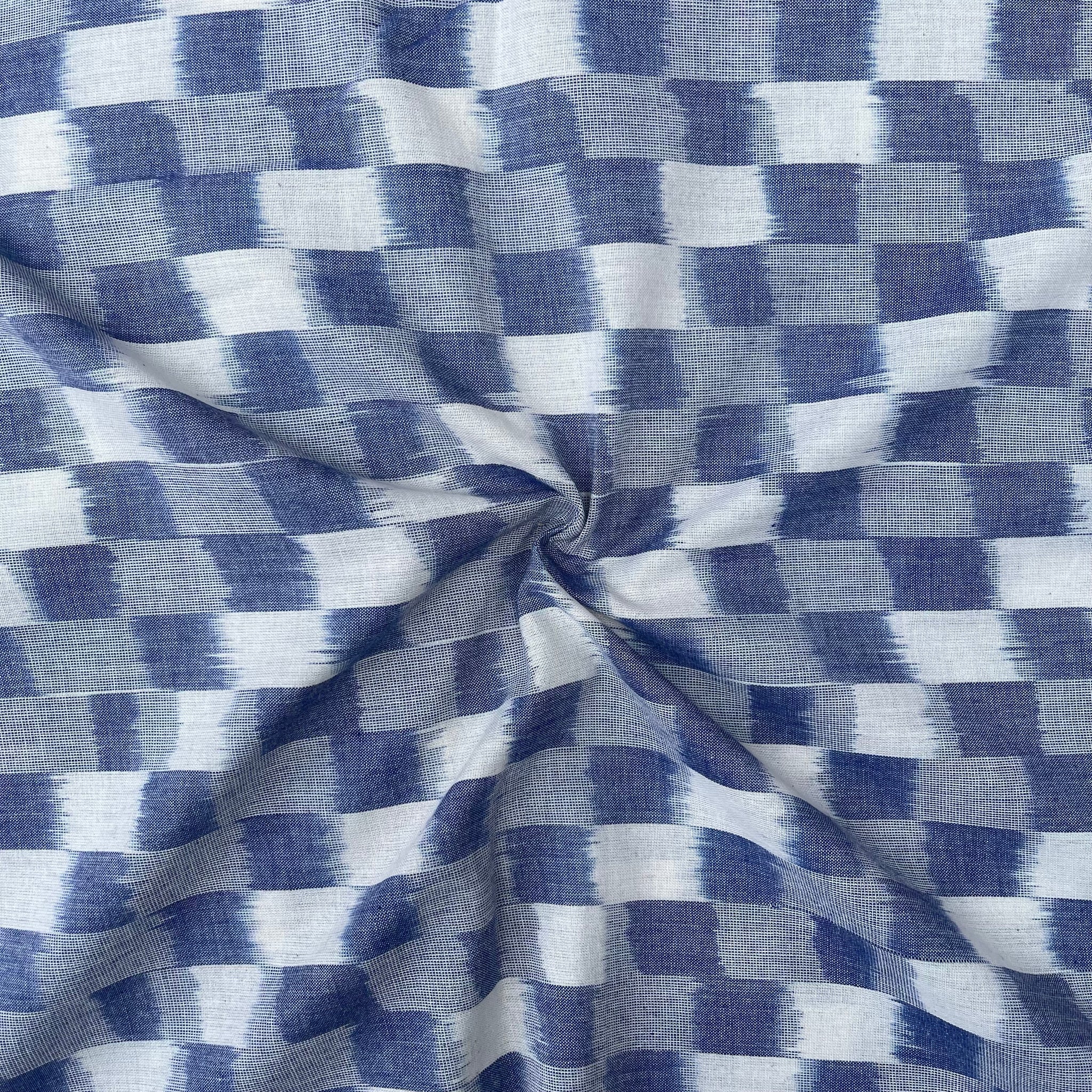 Checks Design ikkat Cotton Fabric