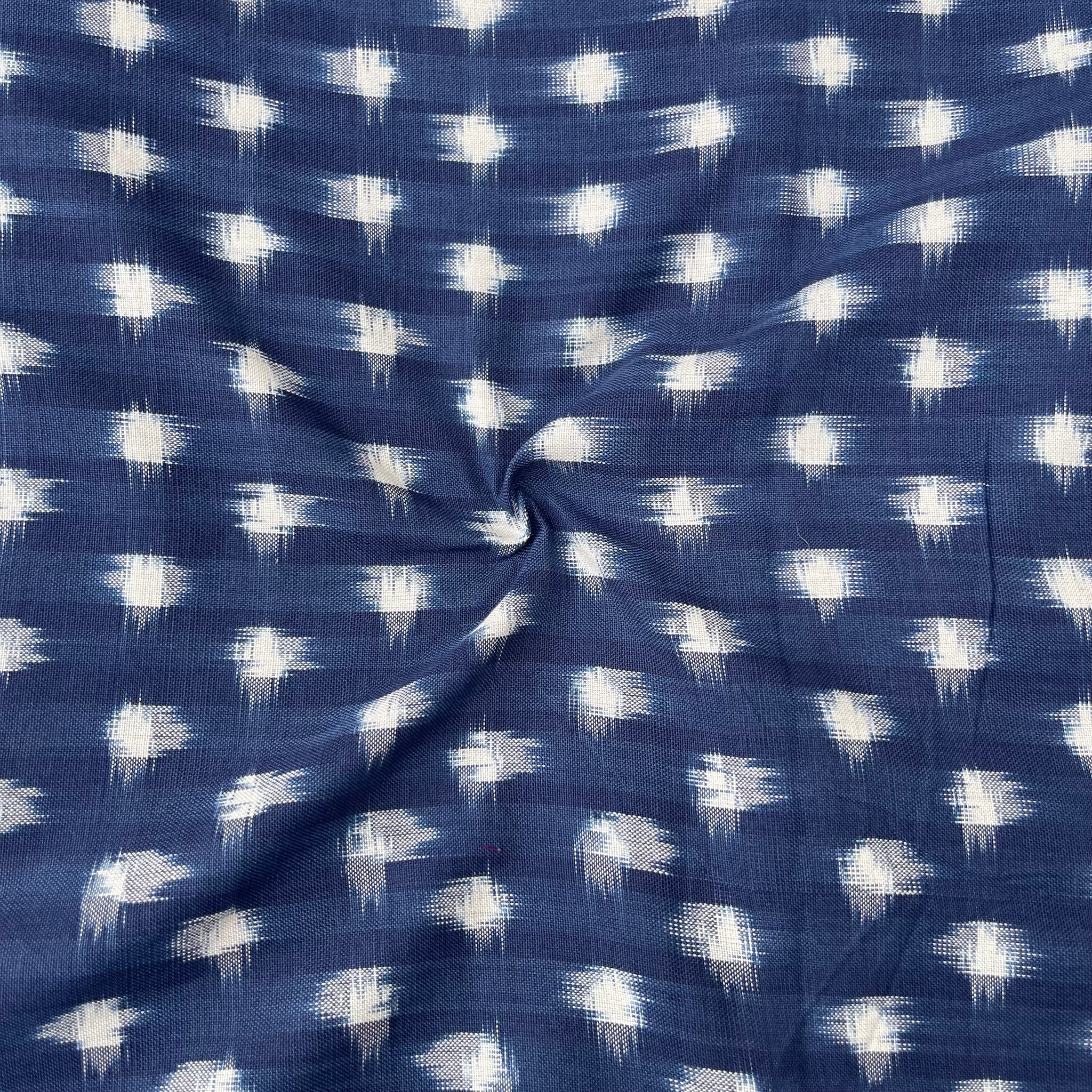 Indigo Double Ikkat Fabric