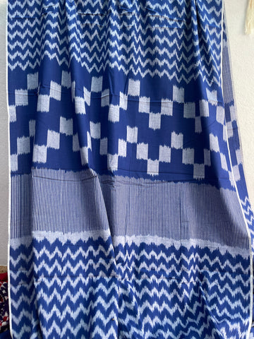 CENTRAL ASIAN IKKAT BLUE FABRIC IKCA976