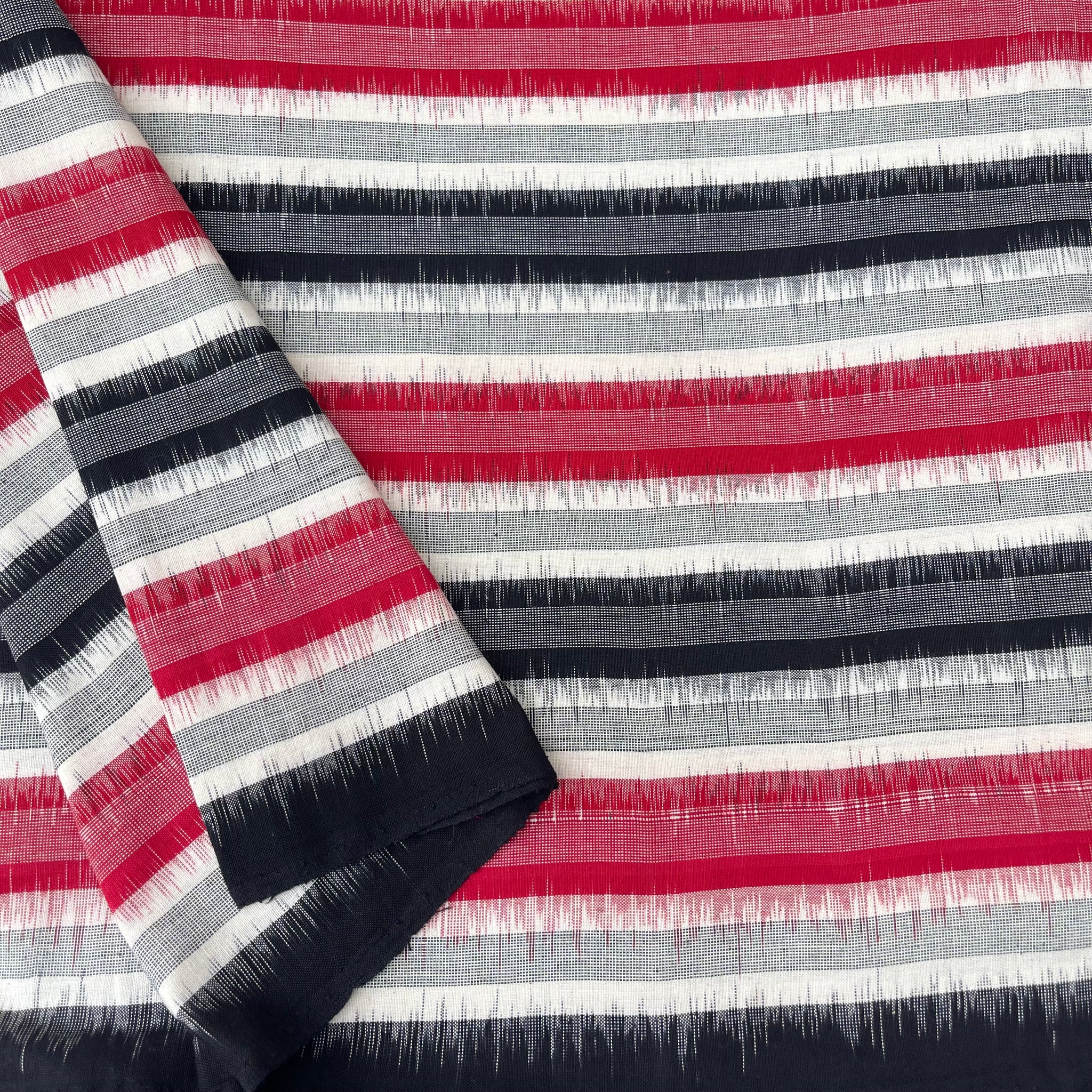 Multi Strips Ikkat Cotton Fabric