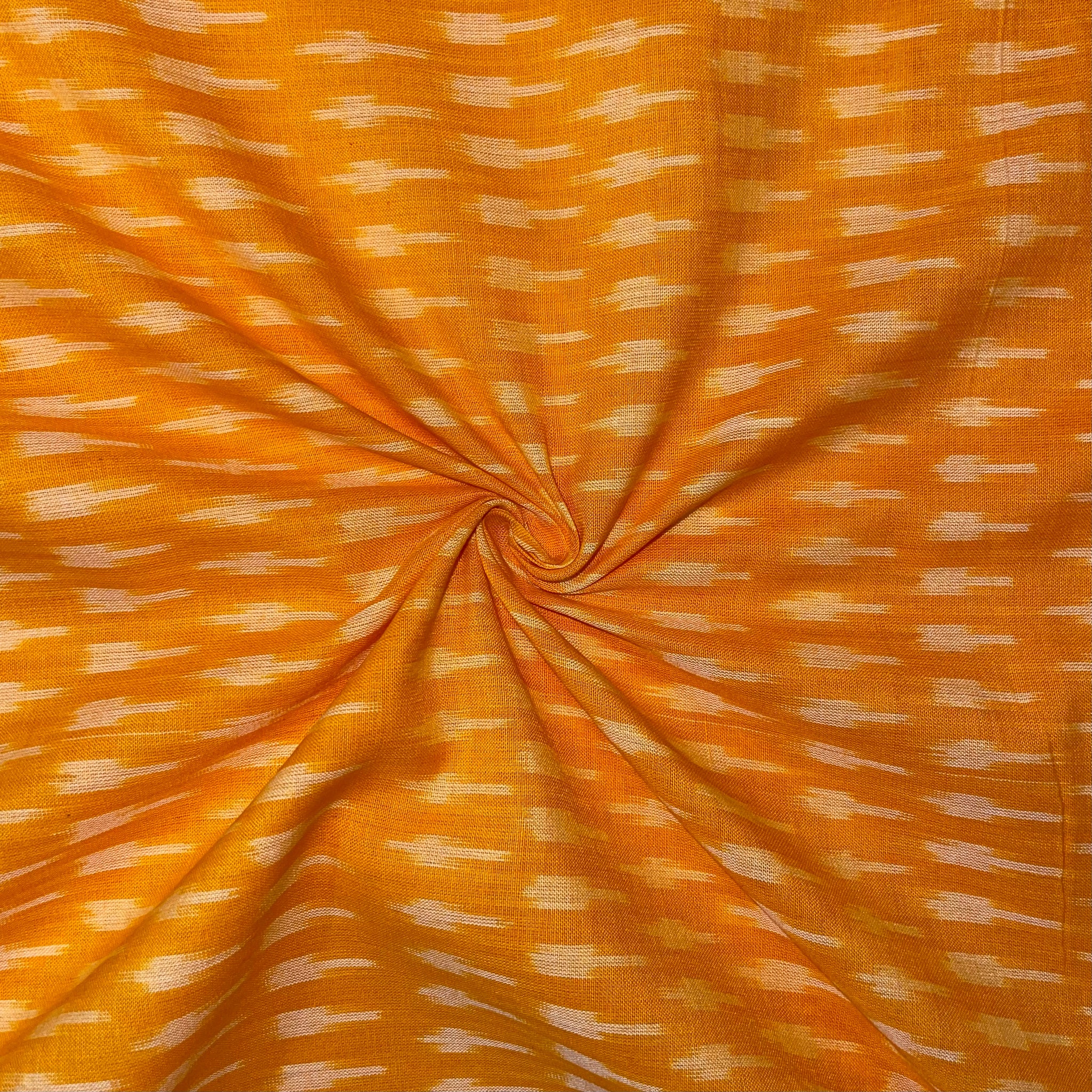 Mustard Yellow Ikkat cotton Fabric