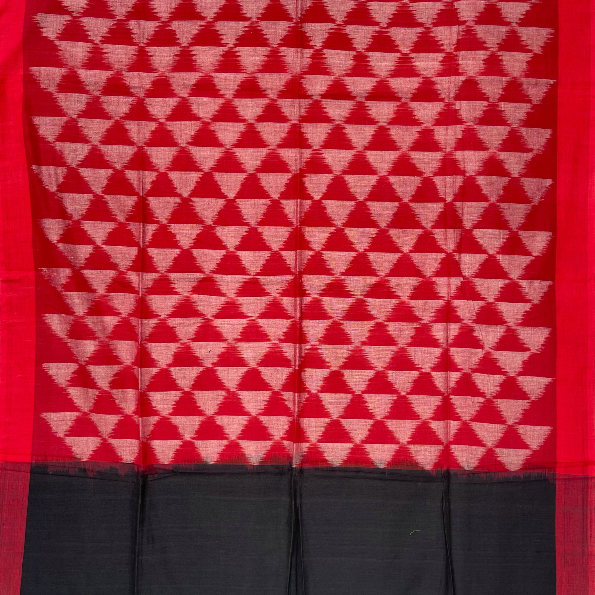 Pochampally Ikkat Cotton Duppata In Maroon Colour
