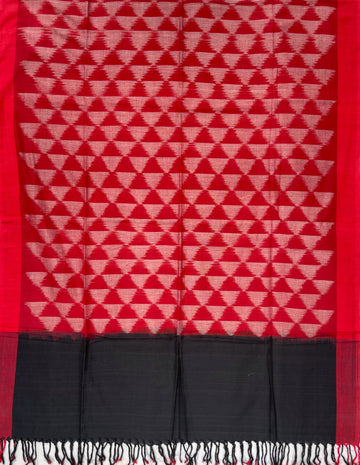 Pochampally Ikkat Cotton Duppata In Maroon Colour