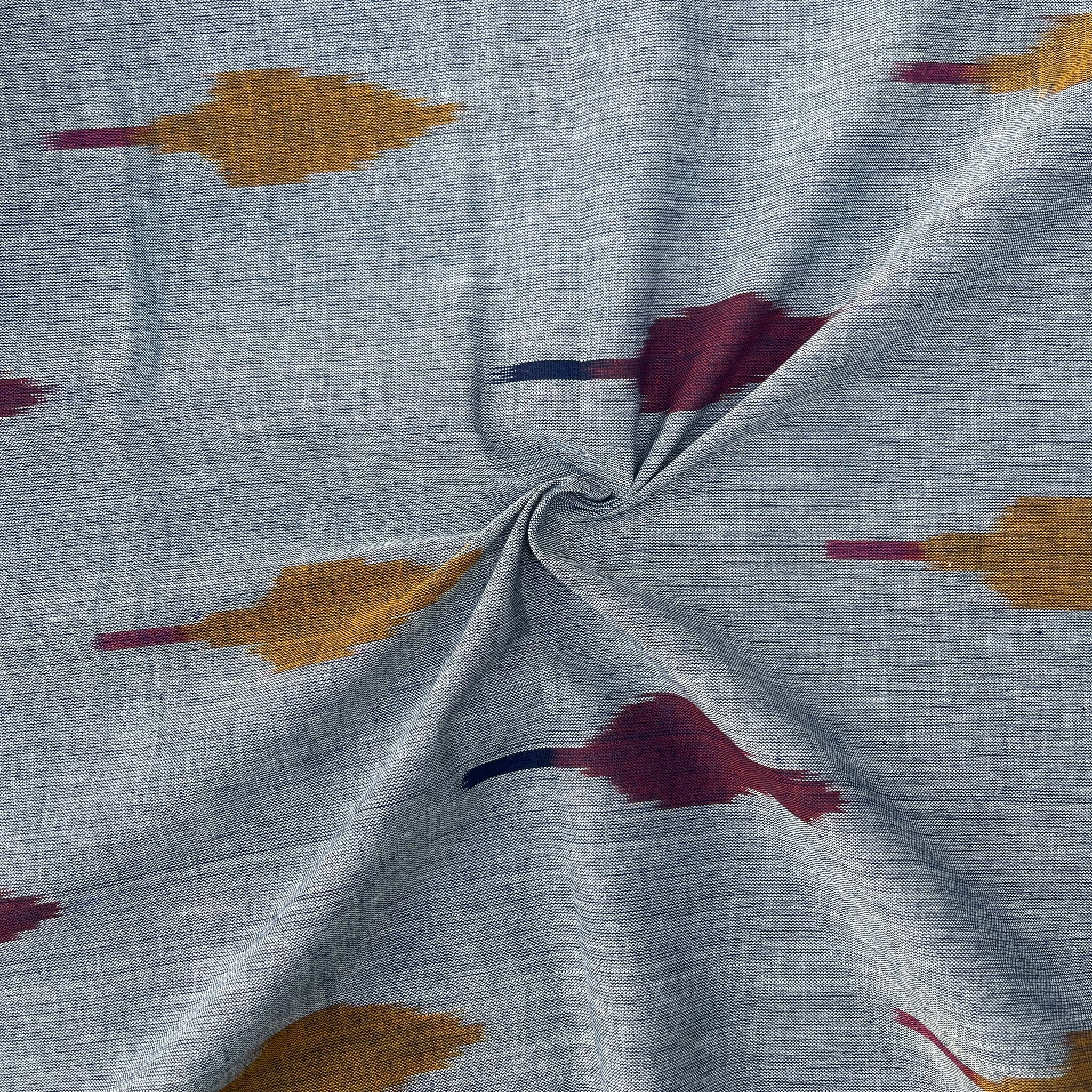 Leaf Design Ikkat Cotton Fabric