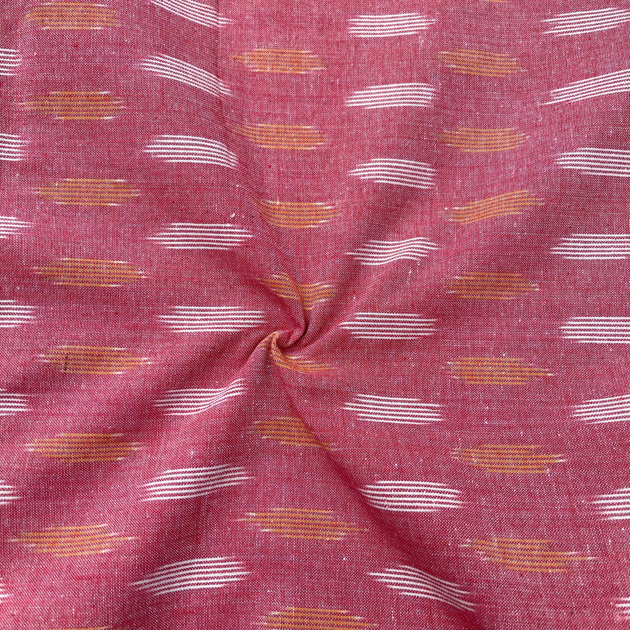Pastel Pink Colour Ikkat Cotton Fabric