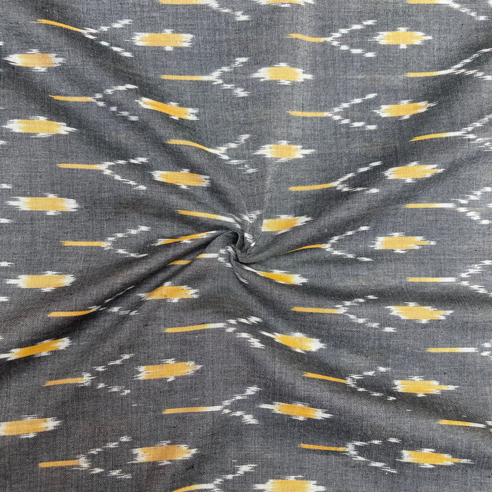 Mersiced Gray colour ikkat Cotton Fabric