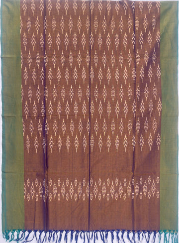 Pochampally Ikkat Cotton Duppata In Dueal Colour