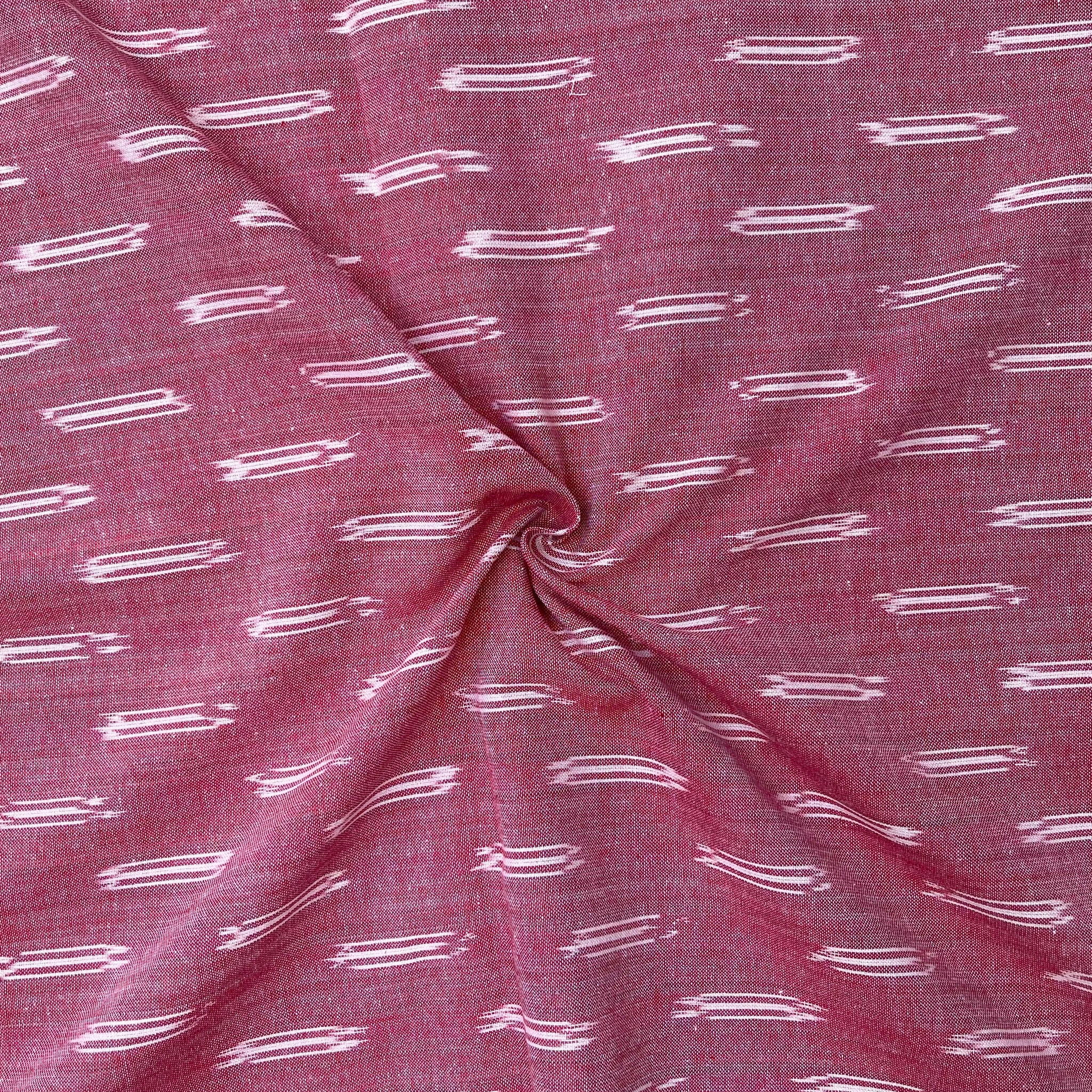 Pastel Pink Colour Ikkat Cotton Fabric
