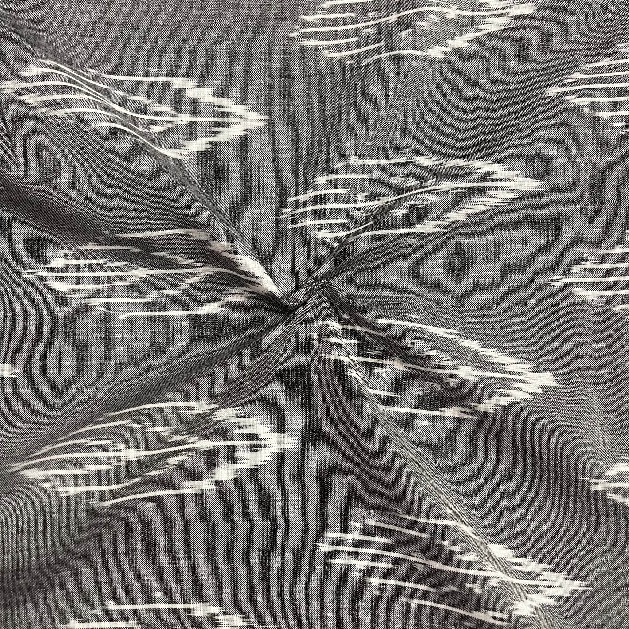 Grey Ikkat Pochampally Cotton Fabric