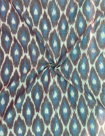 Pastel Color ikkat Handloom Cotton Fabric
