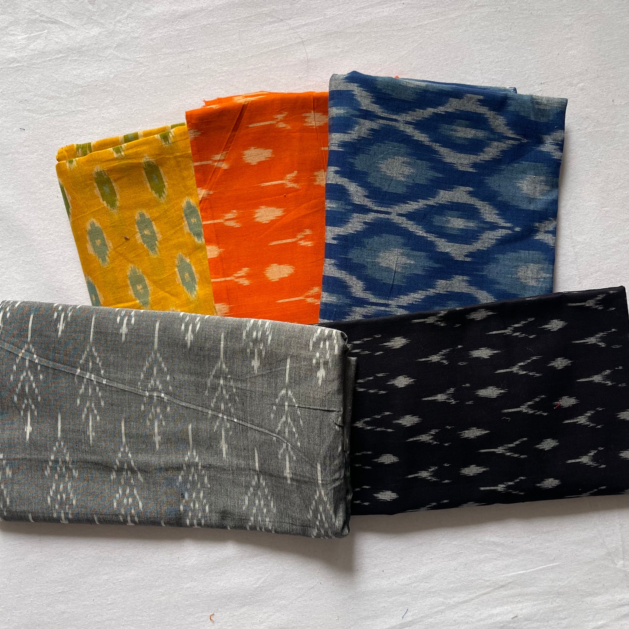 Buy 3 Get 2 Free" offer for the set of 5 blouse fabrics (1 meter each)