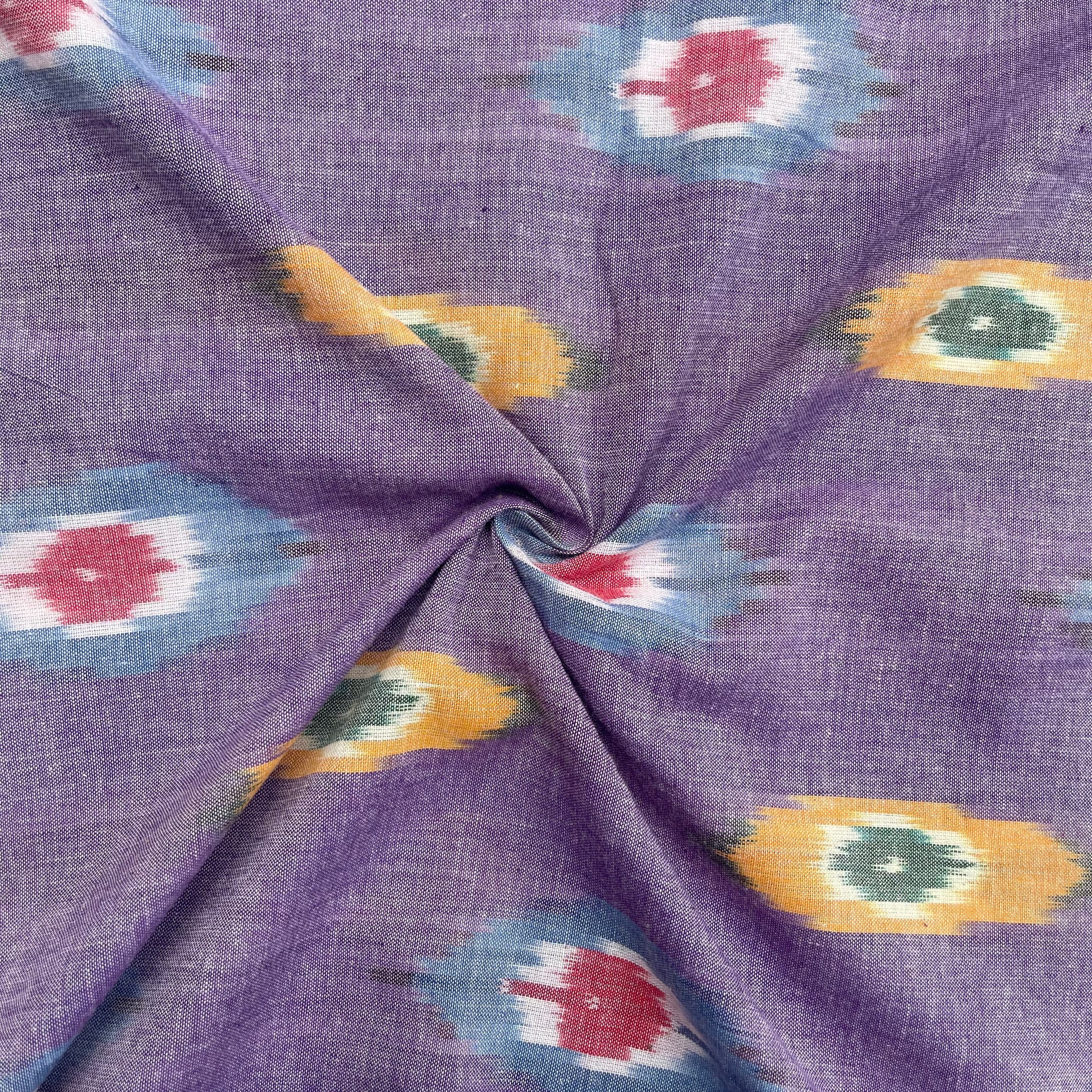 Lavender ikkat cotton fabric