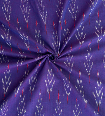 Wheat Violent Ikkat Handloom Cotton Fabric