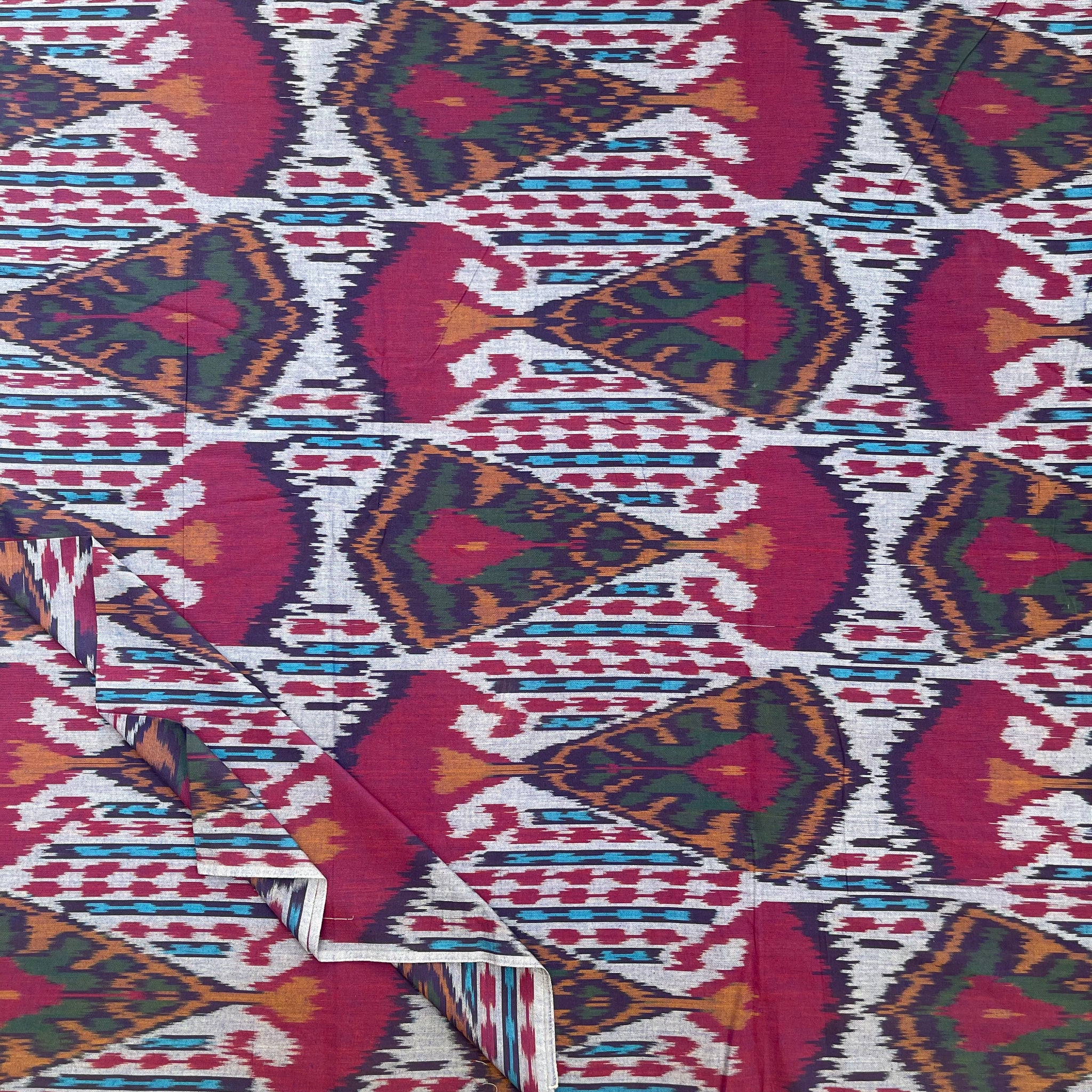 Central Asian Ikkat Cotton Fabric