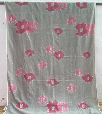 GREY  UZBEK IKKAT COTTON FABRIC