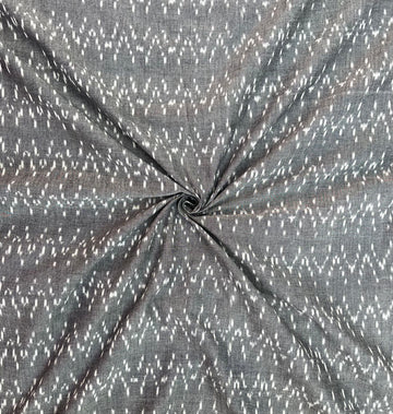 Grey Geometric Design In Ikkat Handloom Fabric