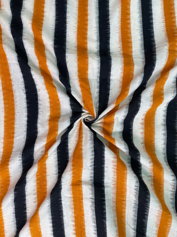 Strips design Double Ikkat Handloom Cotton Fabric      IKDO05