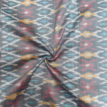 Raw Silk Ikkat cotton Fabric