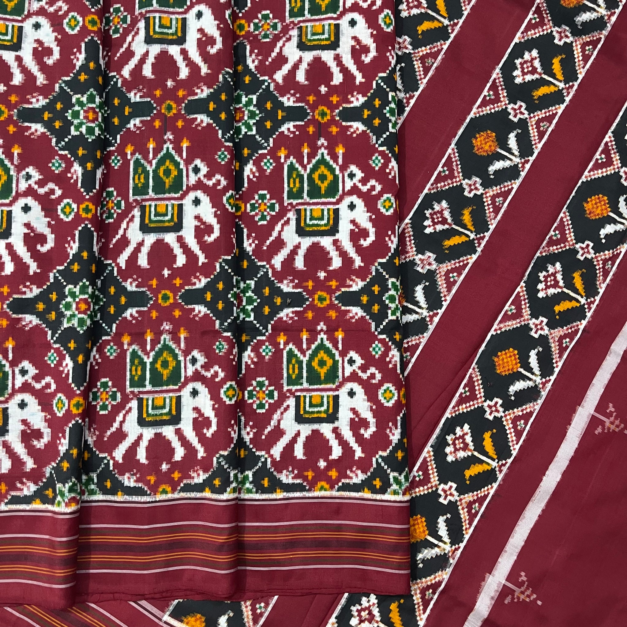 Double Ikkat Patan Patola silk Sari