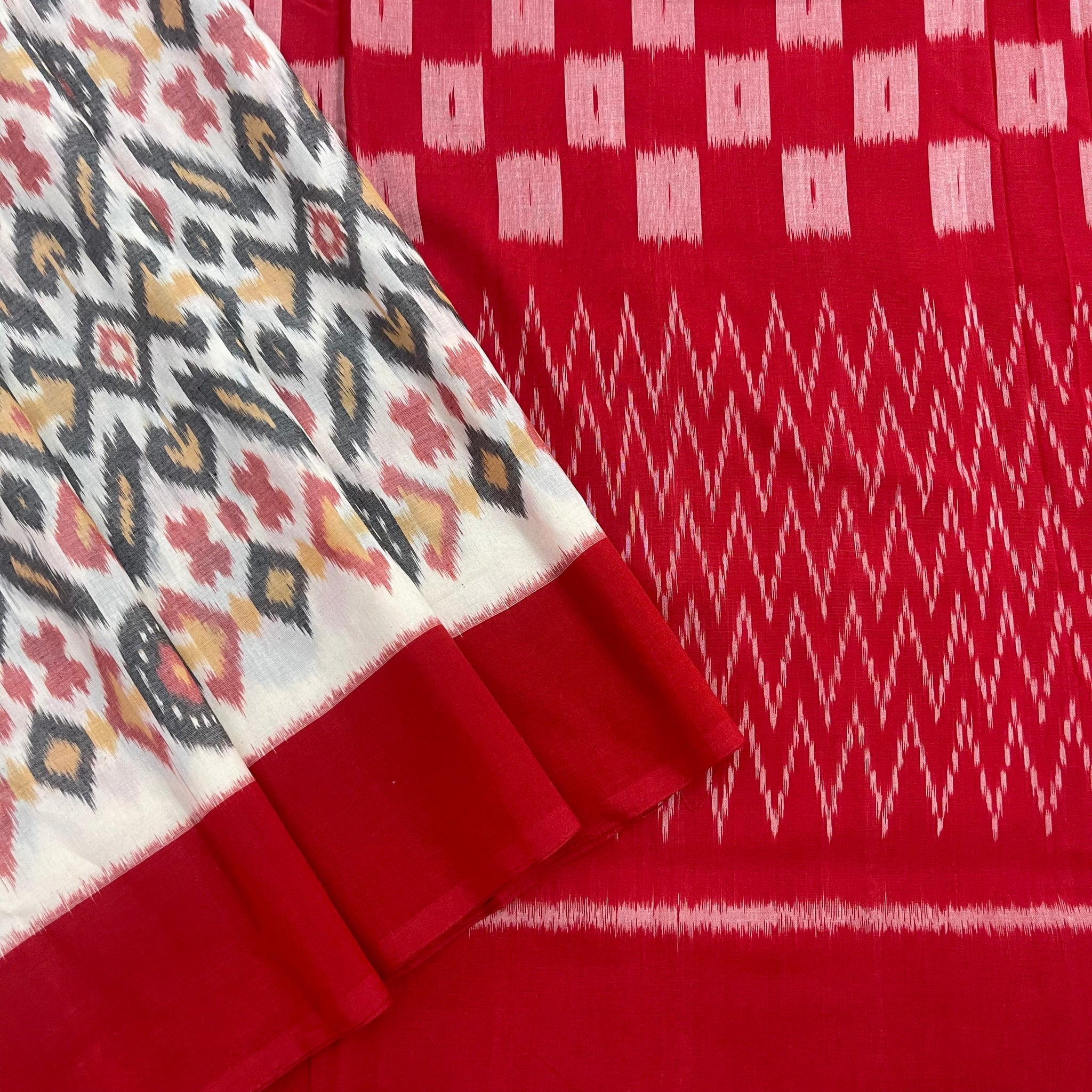 Off white Patola Ikkat Cotton Saree