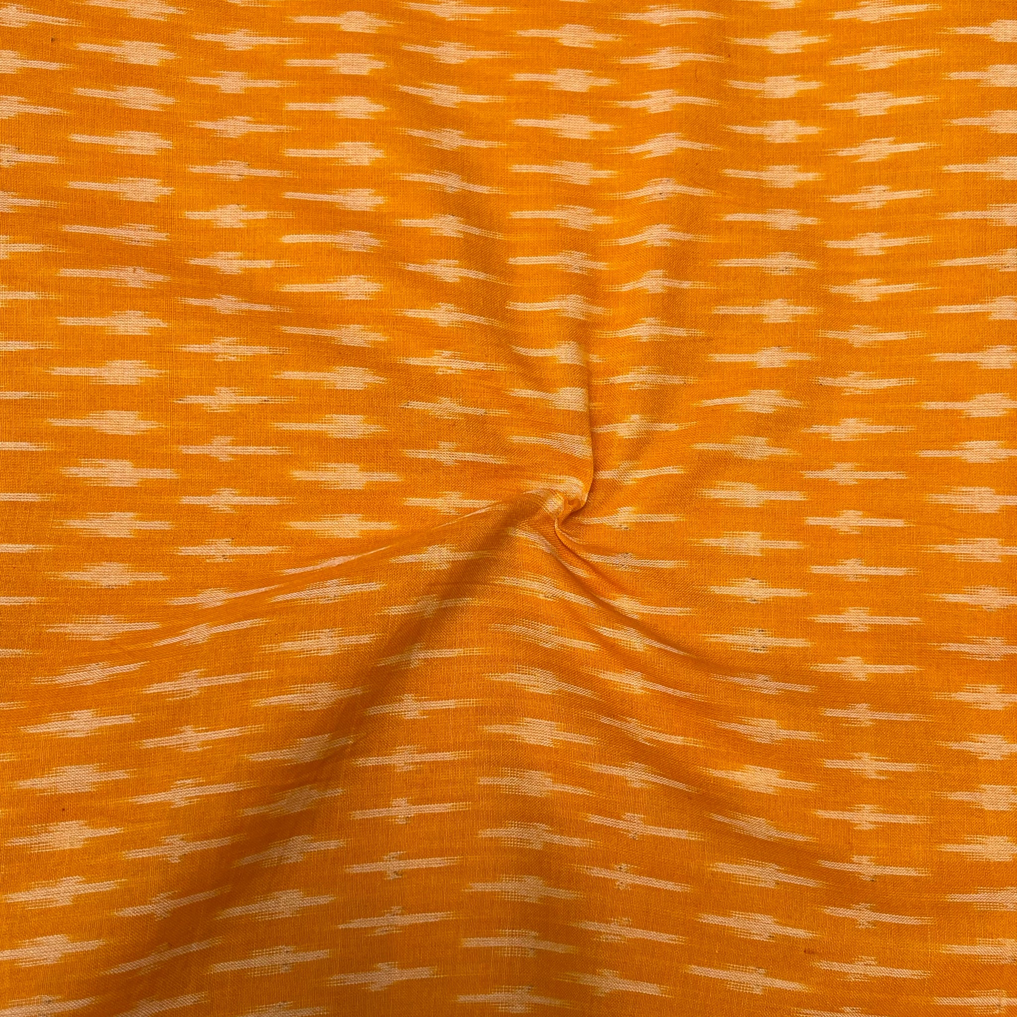 Mersiced Musturd Yellow Ikkat Cotton Fabric