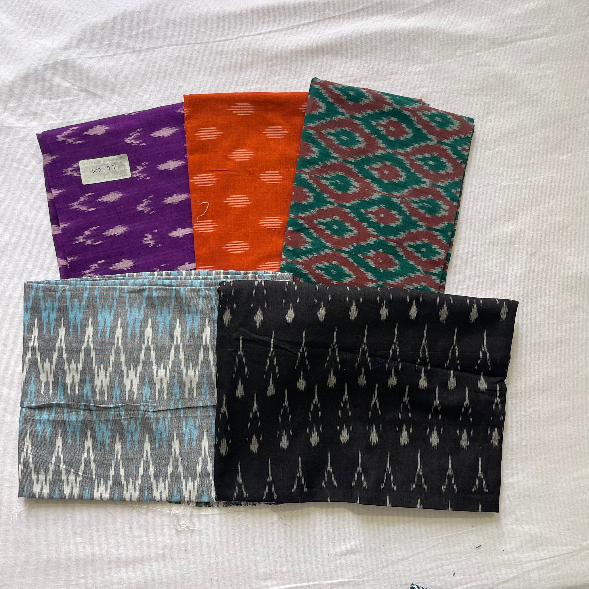 Buy 3 Get 2 Free" offer for the set of 5 blouse fabrics (1 meter each):