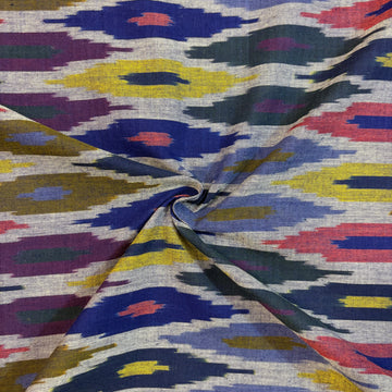 Ikkat Cotton Handloom Fabric – Traditional Tie & Dye Craft | 45” Width | Made in India