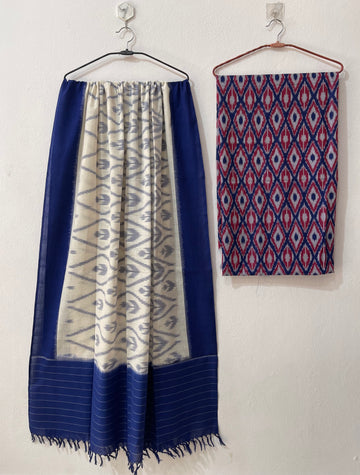 Blue mercerised cotton kurta fabric 2 pcs salwar sets