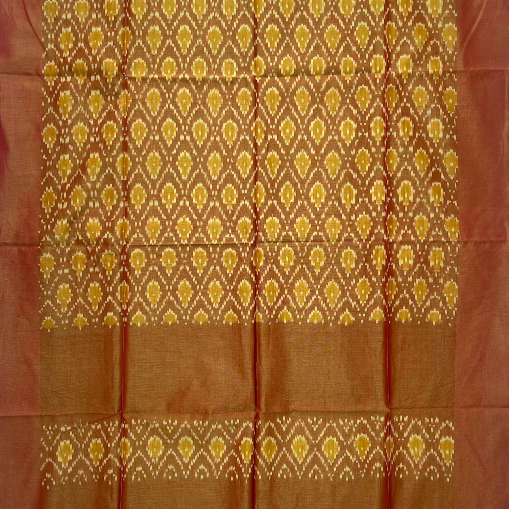 Pochampally Ikkat Cotton Duppata In Brown Colour
