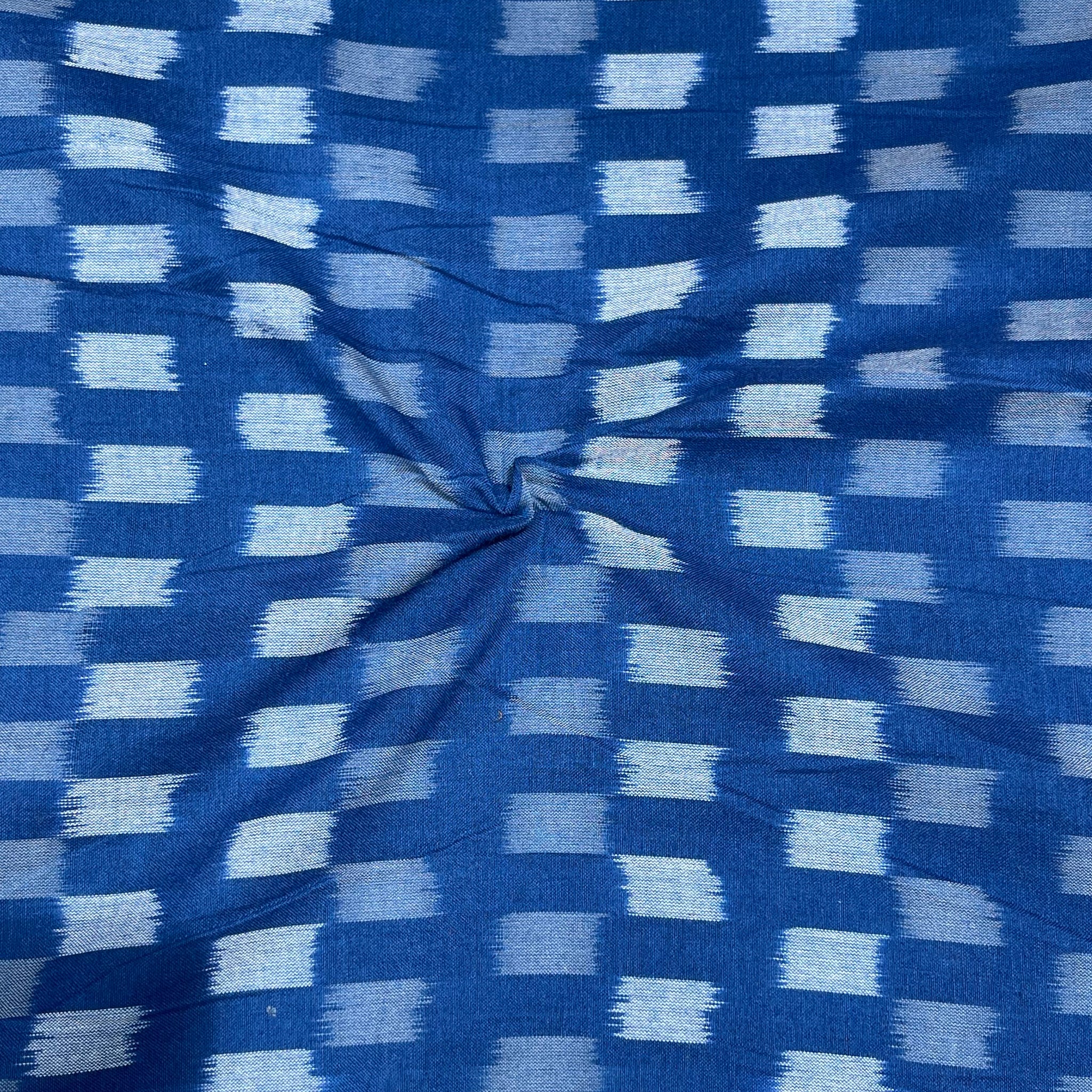 Mersiced Blue Colour Ikkat Cotton Fabric