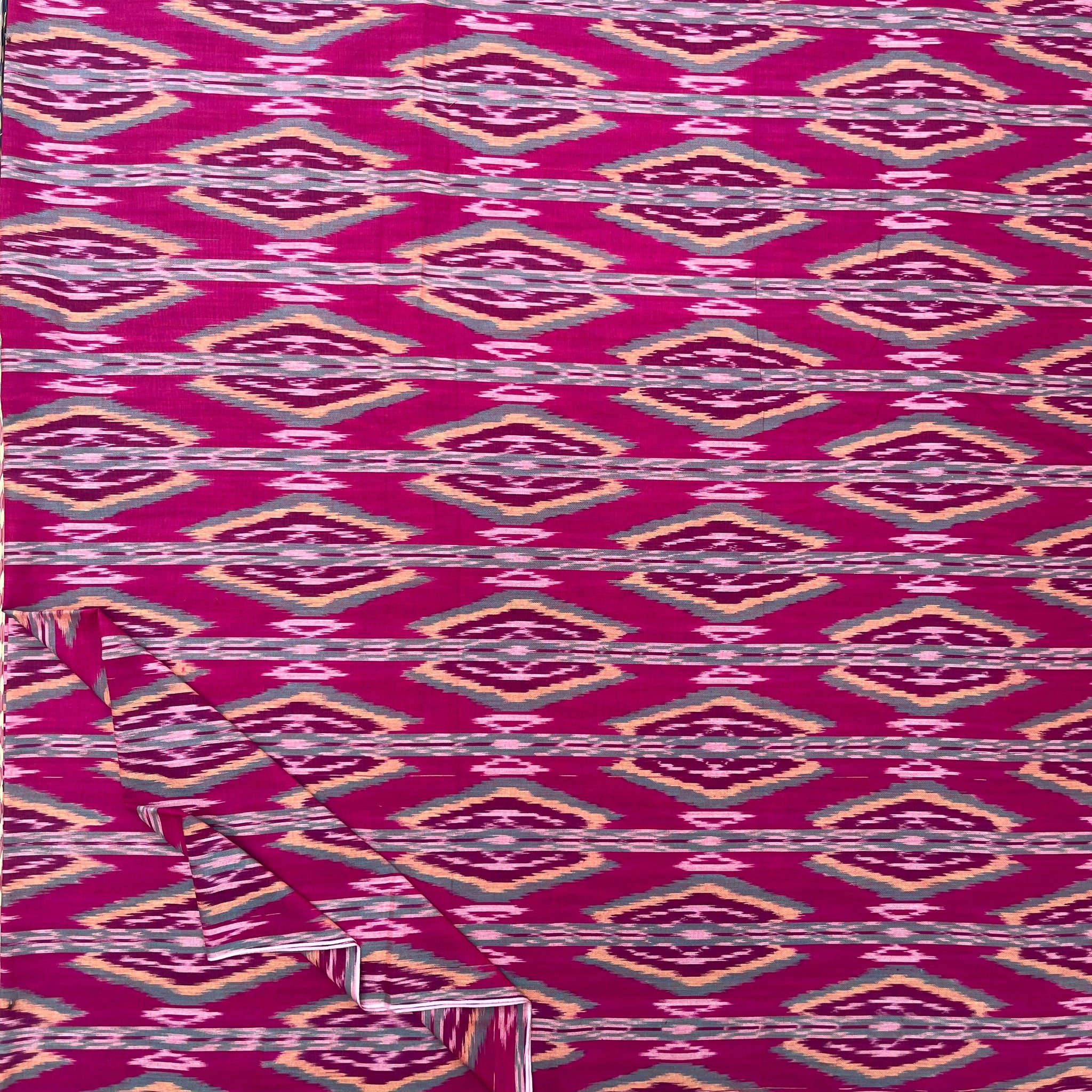 Central Asian-Inspired Ikkat Cotton Fabric