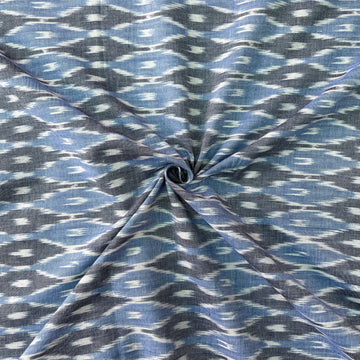 HANDLOOM IKKAT COTTON FABRIC IN BLUE COLOR IKC002