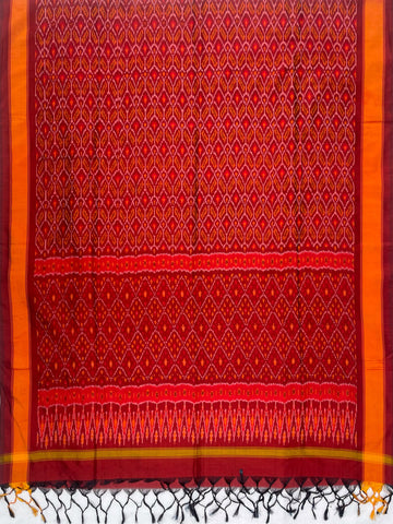 Maroon Colour Pochampally Ikkat Silk Cotton Duppata