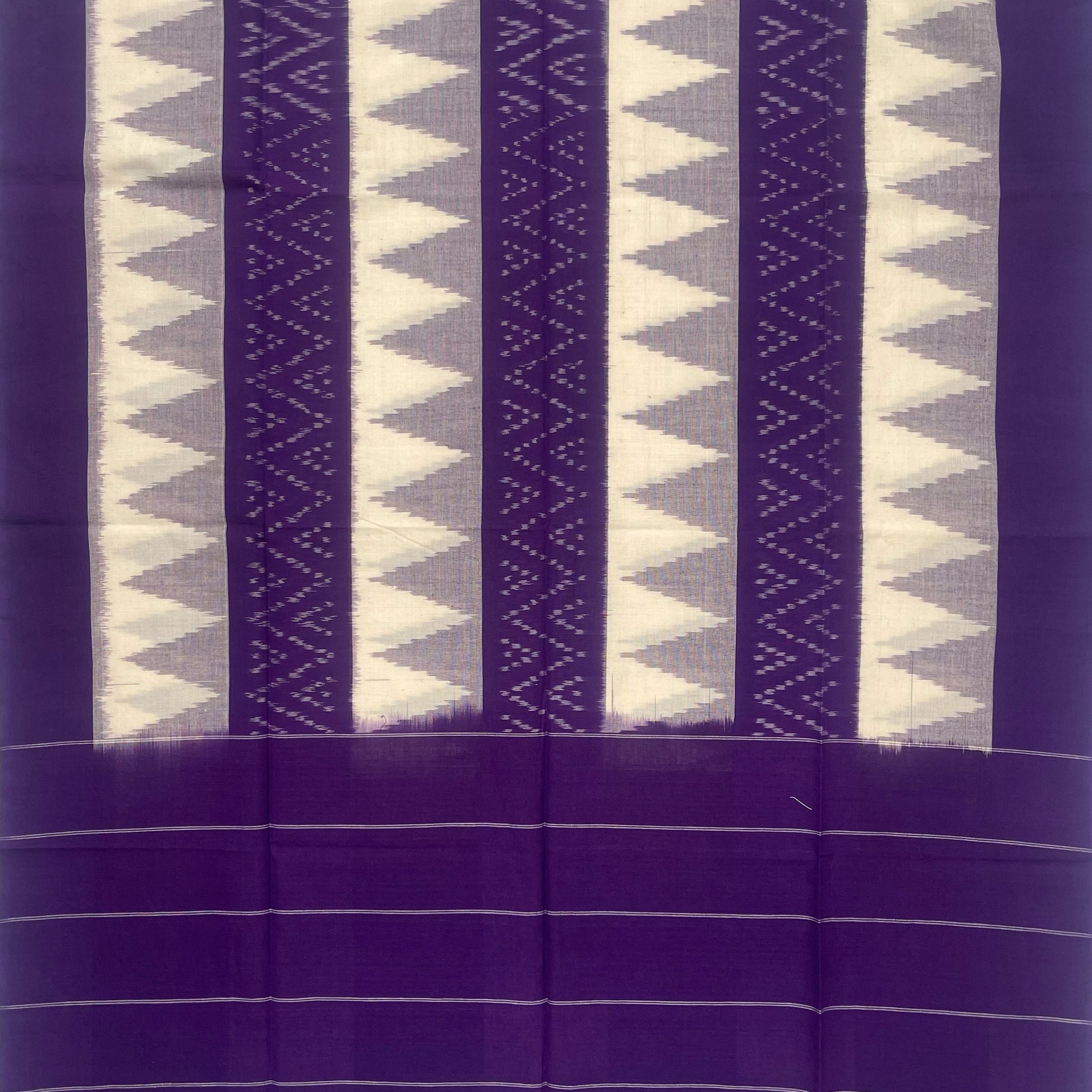 Pochampally Ikkat Cotton Duppata In Purple Colour
