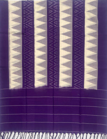 Pochampally Ikkat Cotton Duppata In Purple Colour
