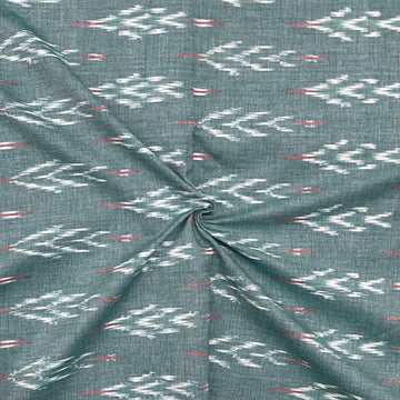 Pestal Green Color Pochampally ikkat Cotton Fabric