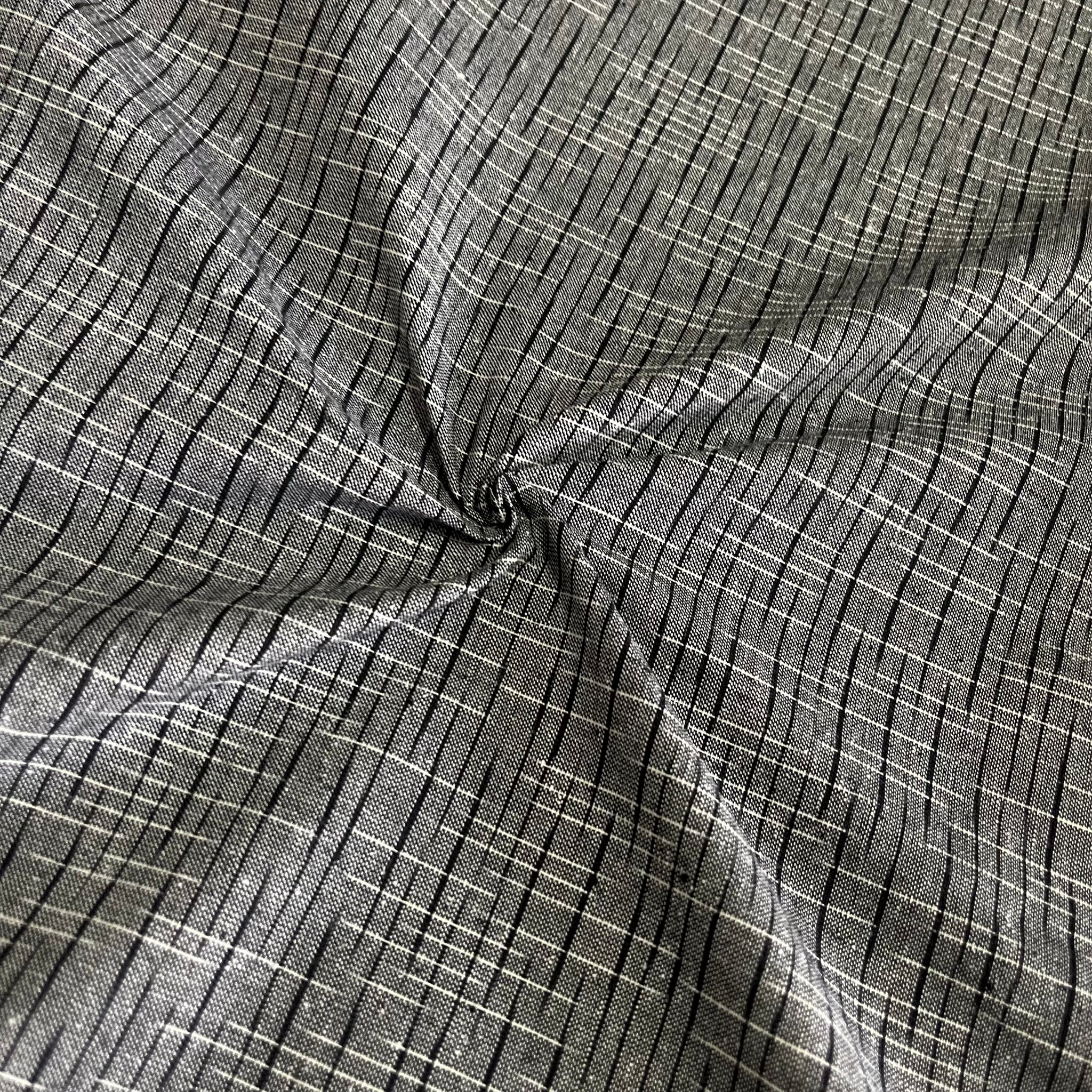 Grey Checks Cotton Fabric