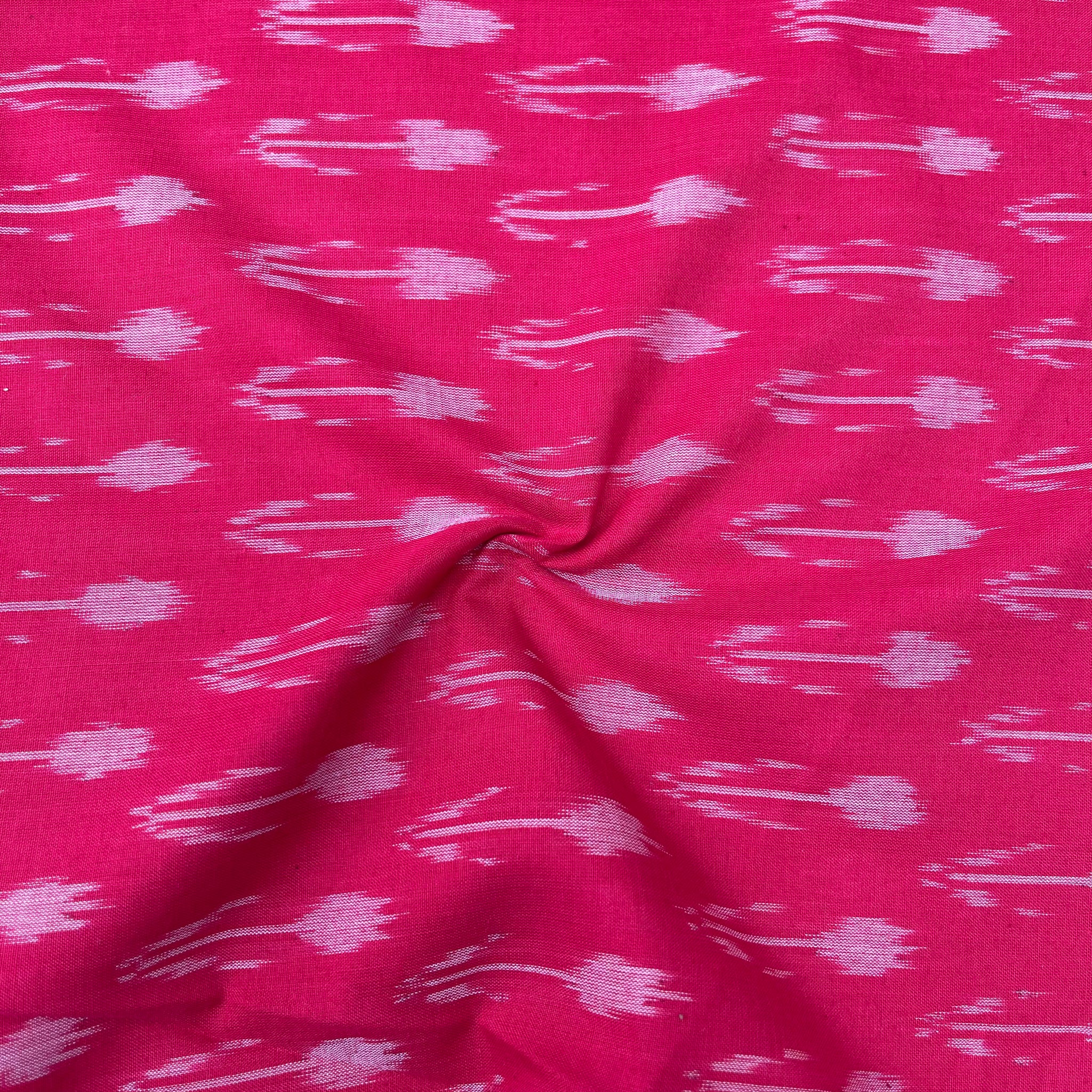 Mersiced Red Colour Ikkat Cotton Fabric