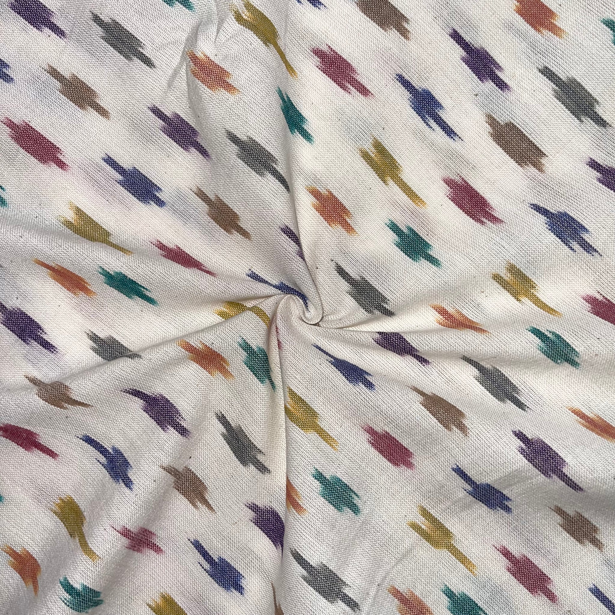 Multi Colour Ikkat Cotton Fabric