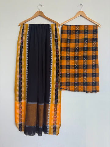 Pure Handloom Ikkat 3-Piece Dress Material Set