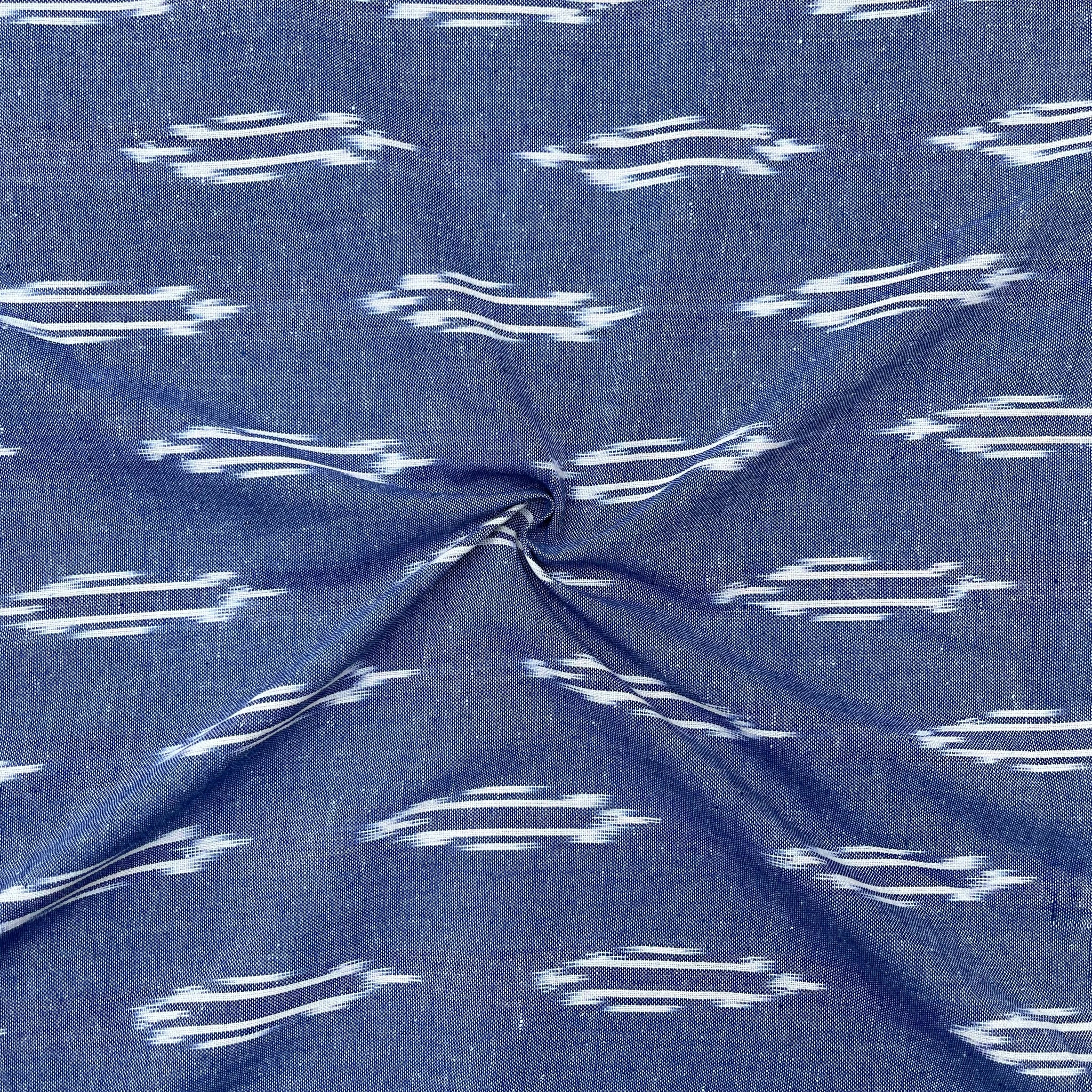 Pastel Blue Colour Ikkat Cotton Fabric