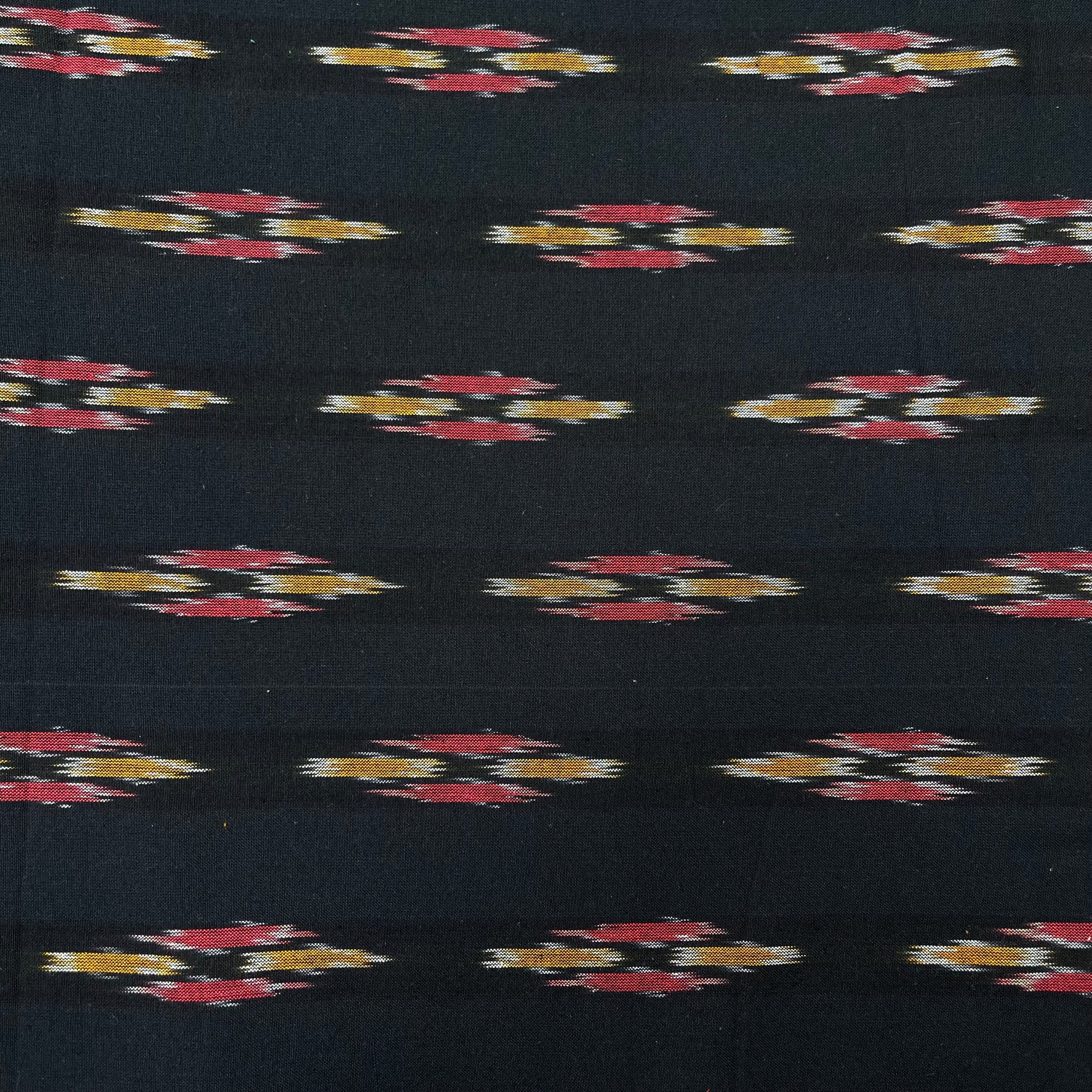 Black Colour Ikkat Cotton Fabric