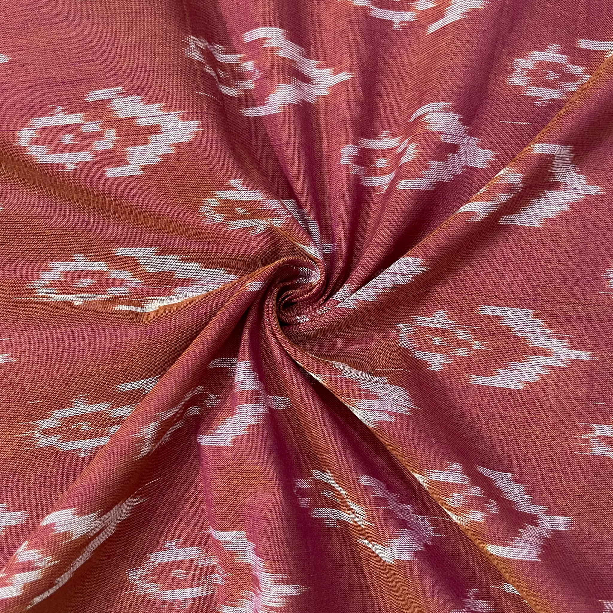 Brown Mersiced Ikkat cotton Fabric