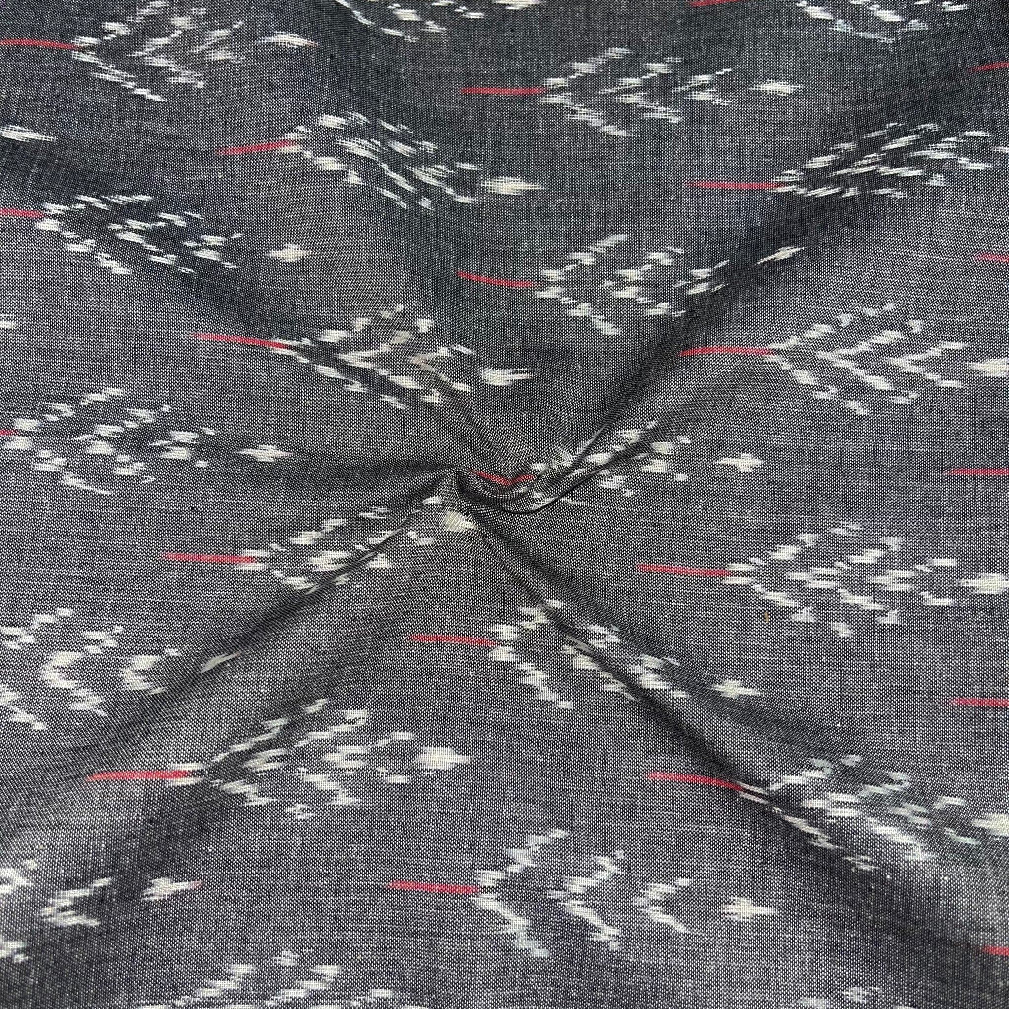 Grey Pochampally Ikkat Cotton Fabric