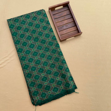 Green Ikkat Raw silk Fabric