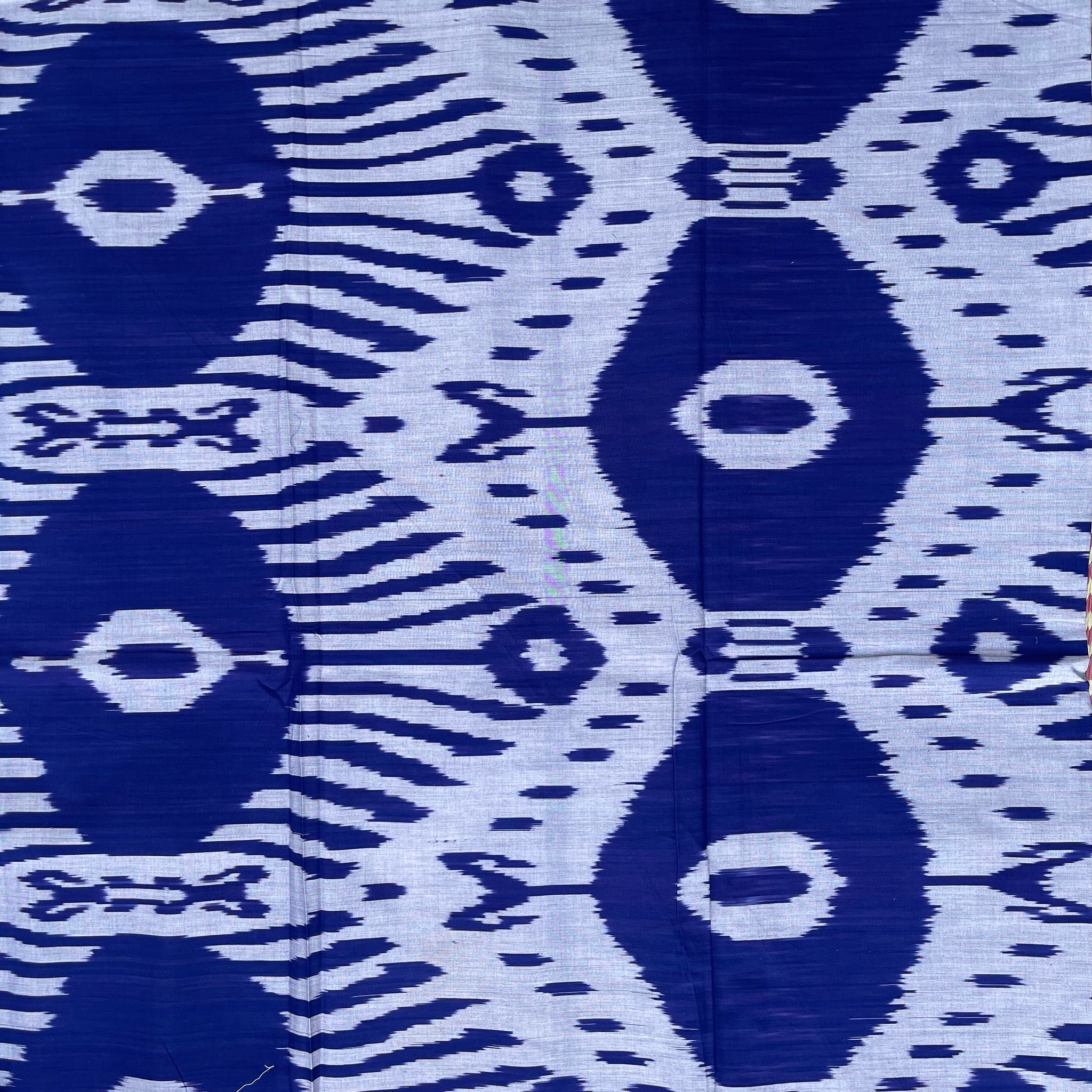 Blue Central Asian Ikkat cotton Fabric